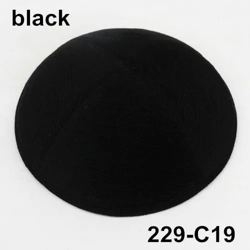 229c19 Kippot кипа головные уборы Skullies вельветовые Yarmulke 19cmBeanies еврейская шляпа-Кепка с черепом - Цвет: 229c19