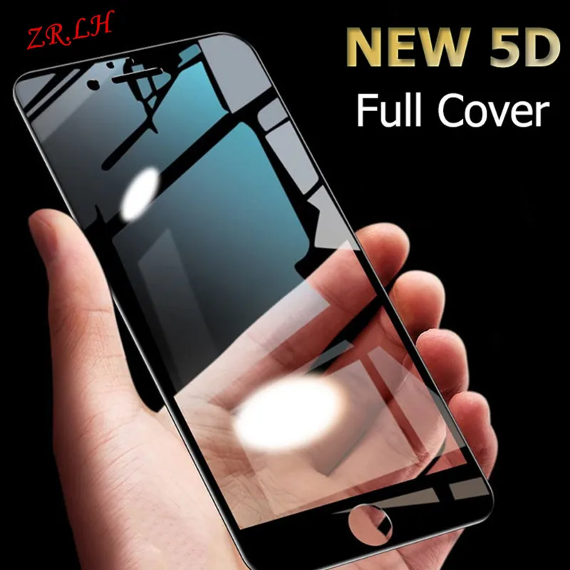 Закаленное стекло для iPhone 7 Plus 6 6s X XR 8 XS Max Защита экрана полное покрытие 5D Защитная