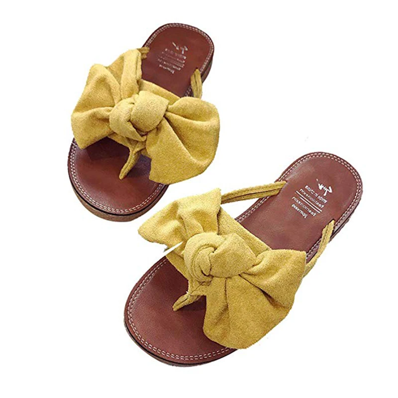 Женские сандалии модные замшевые Вьетнамки с бантом на лето 2019 | Обувь
