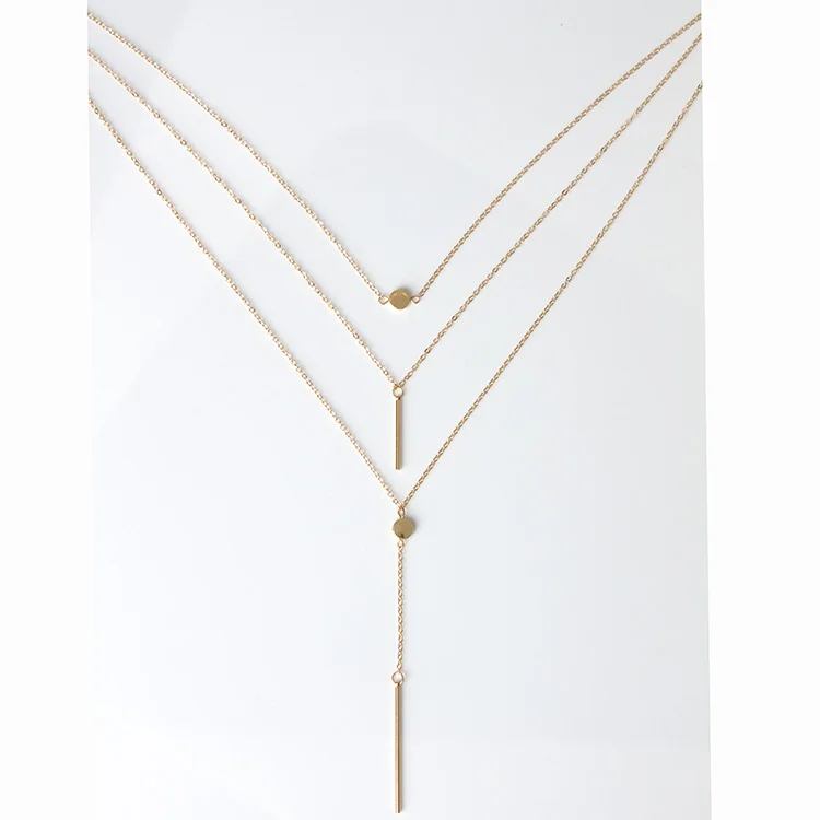 Многослойные ожерелья и подвески для женщин Золотой Серебряный цвет Длинная