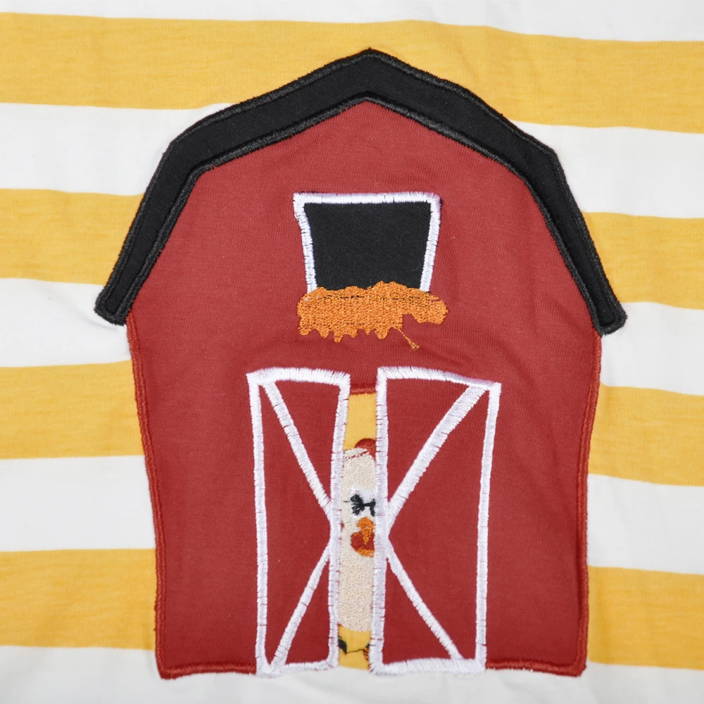 Fashion New Design Toddler Girls Clothing Set Summer Embroidery Boutique Yellow Striped Shorts Baby Remake Outfits | Детская одежда и