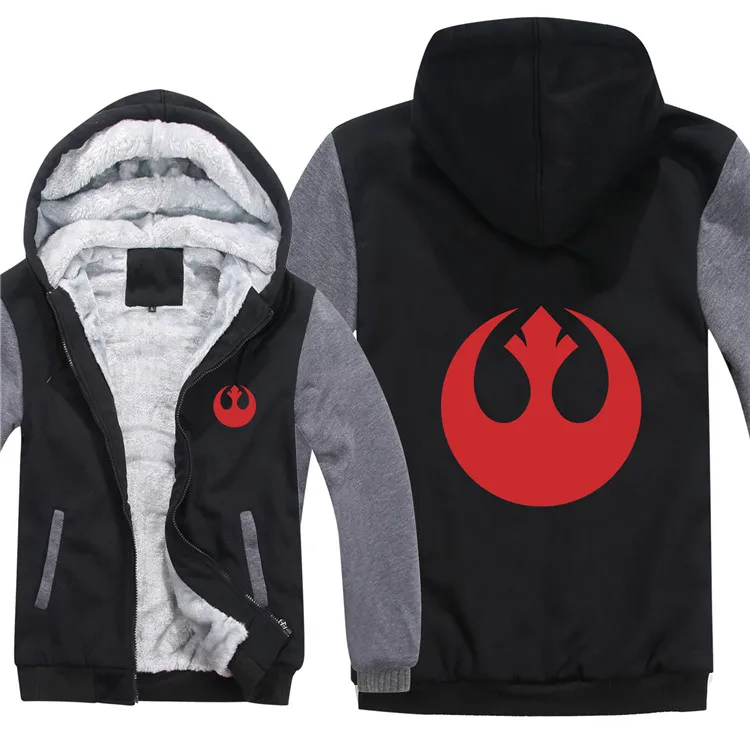 as picture Толстовки Star Wars, утепленная куртка с логотипом Rebel Alliance, худи на молнии, Зимние флисовые свитера с логотипами - Цвет: as picture