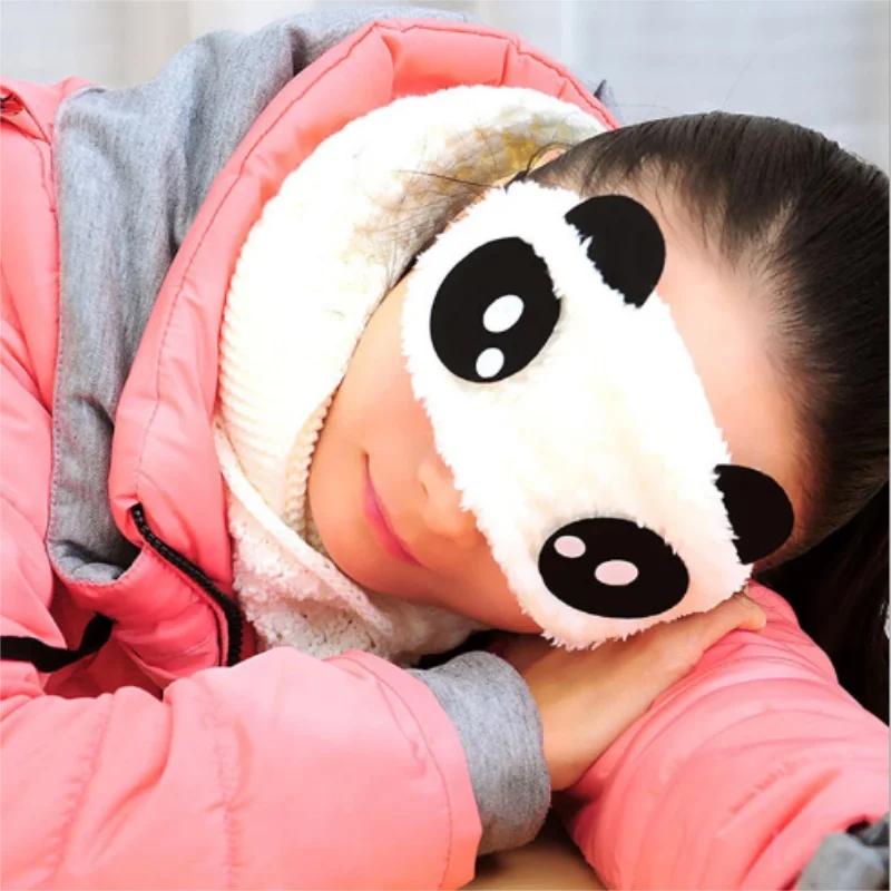 Милый Панда спальные маска для глаз Nap Мультфильм Тени сна черная повязки на