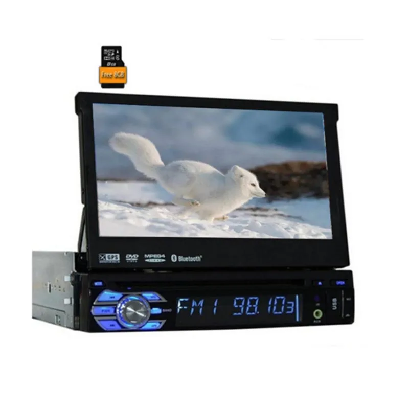 7 дюймовый 1Din автомобильный DVD плеер GPS навигация Съемная передняя панель 1din