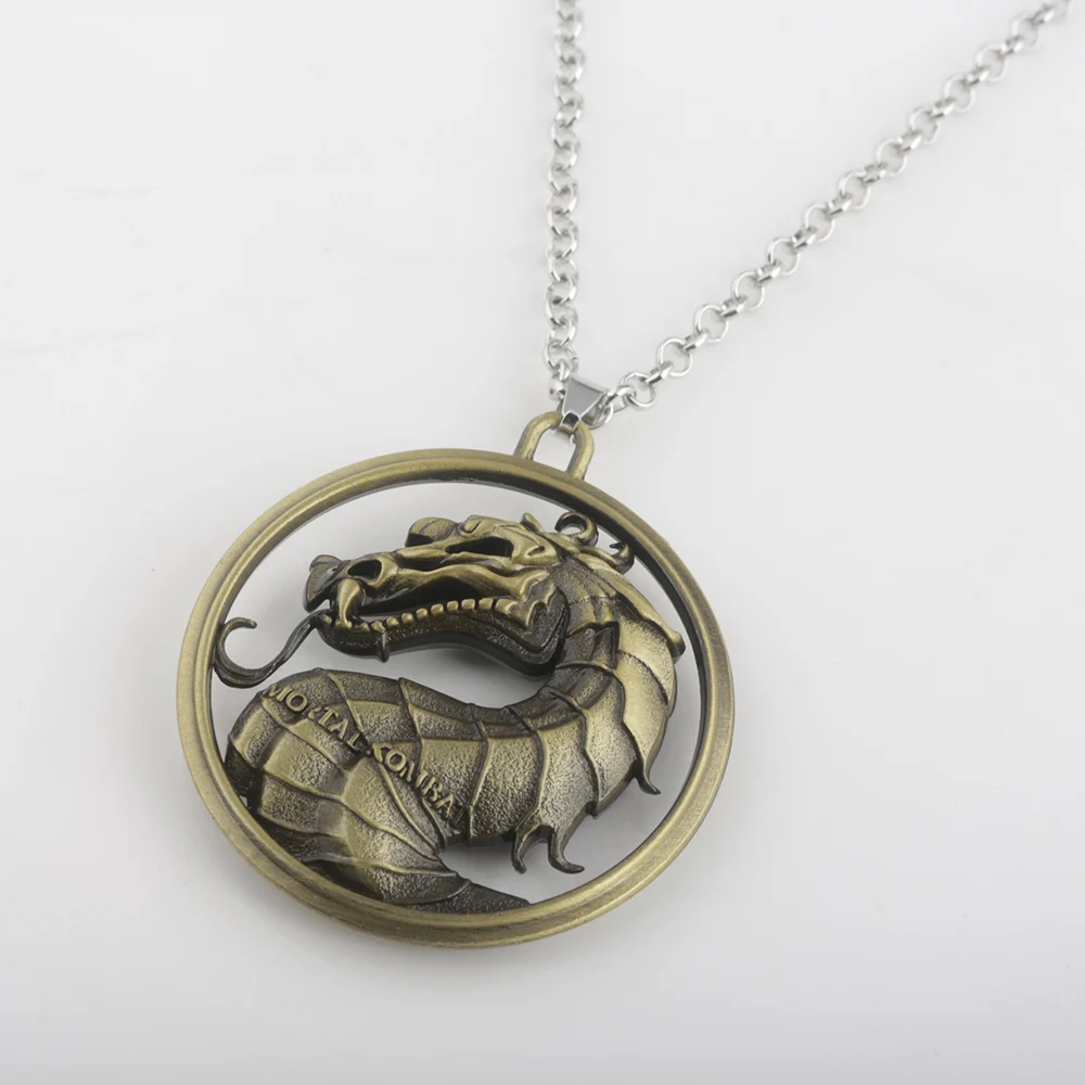 Ожерелья Midway Mortal Kombat с логотипом винтажная металлическая подвеска 2 цвета на