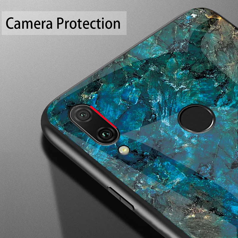 Роскошный стеклянный чехол для Xiaomi Redmi note 8 pro Чехол 9 H силиконовый из закаленного