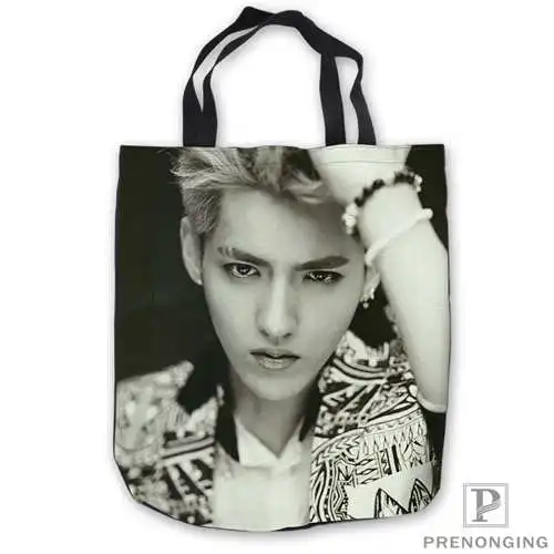Пользовательские холст EXO ToteBags ручная хозяйственная сумка Повседневная пляжная