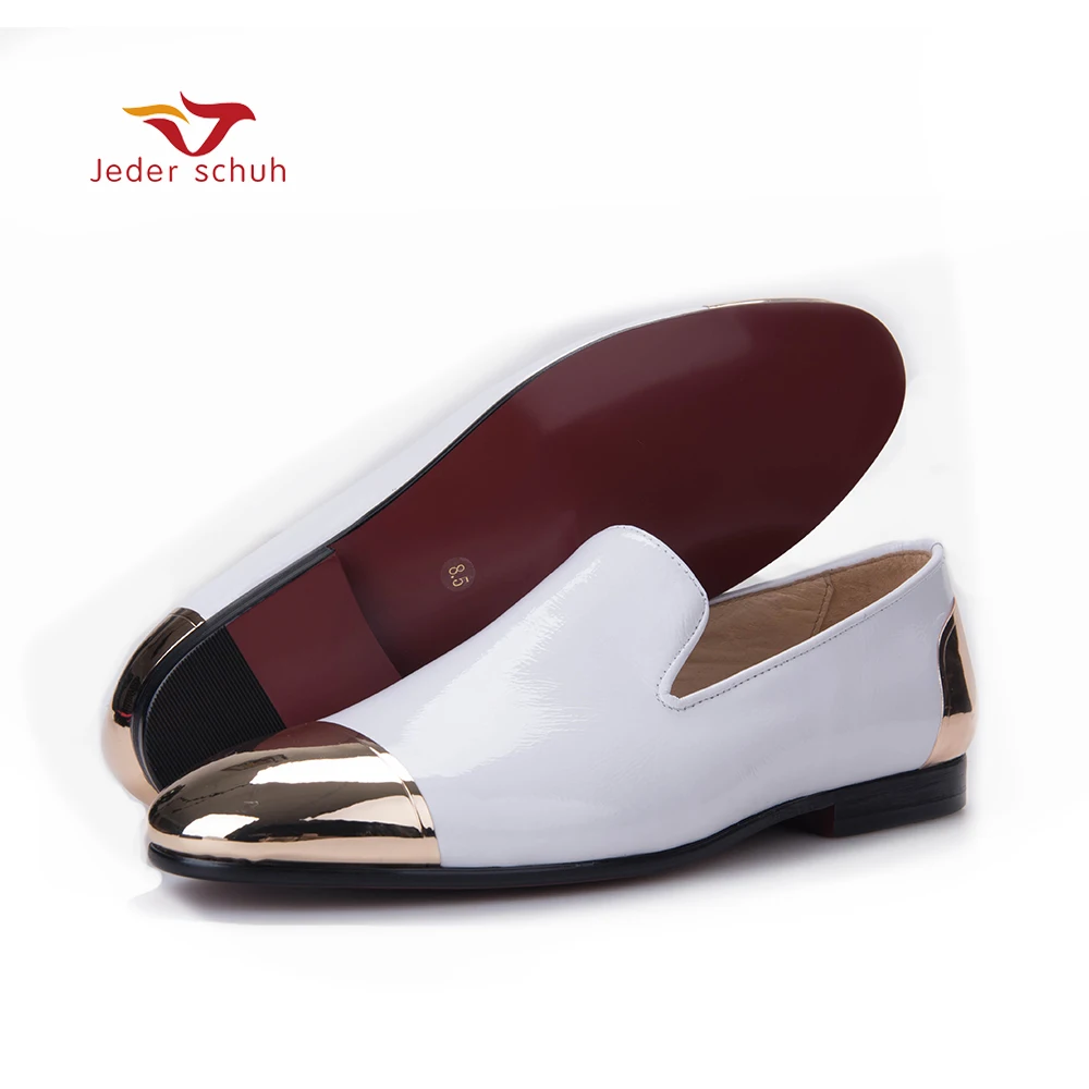 Мужские туфли ручной работы из лакированной кожи Jeder Schuh черные и белые вечерние