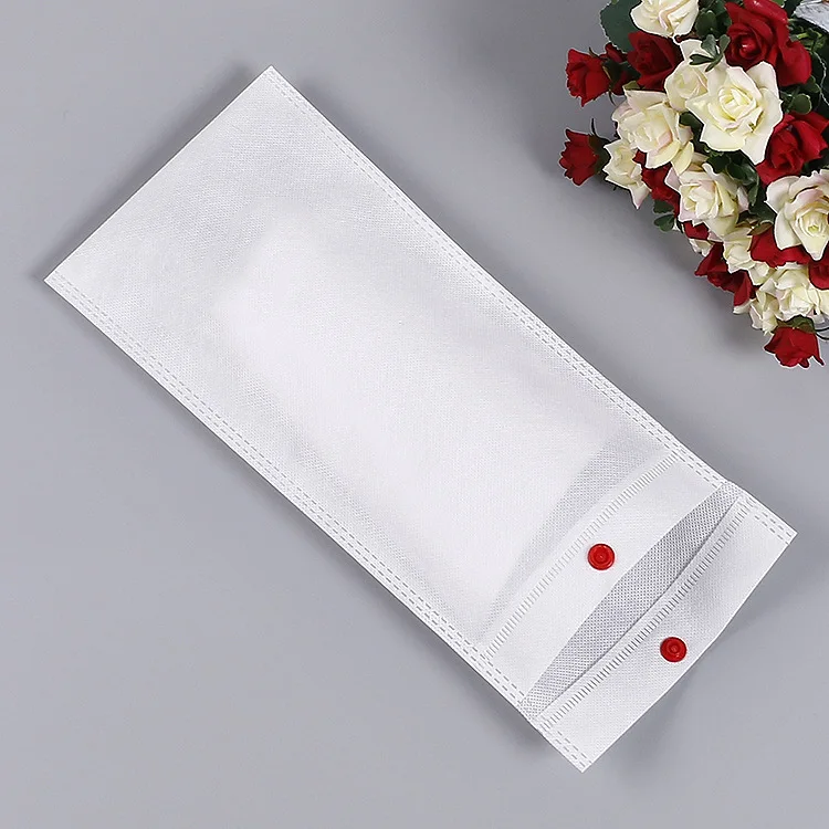 100 шт./лот Экологически чистая Нетканая сумка на пуговицах для