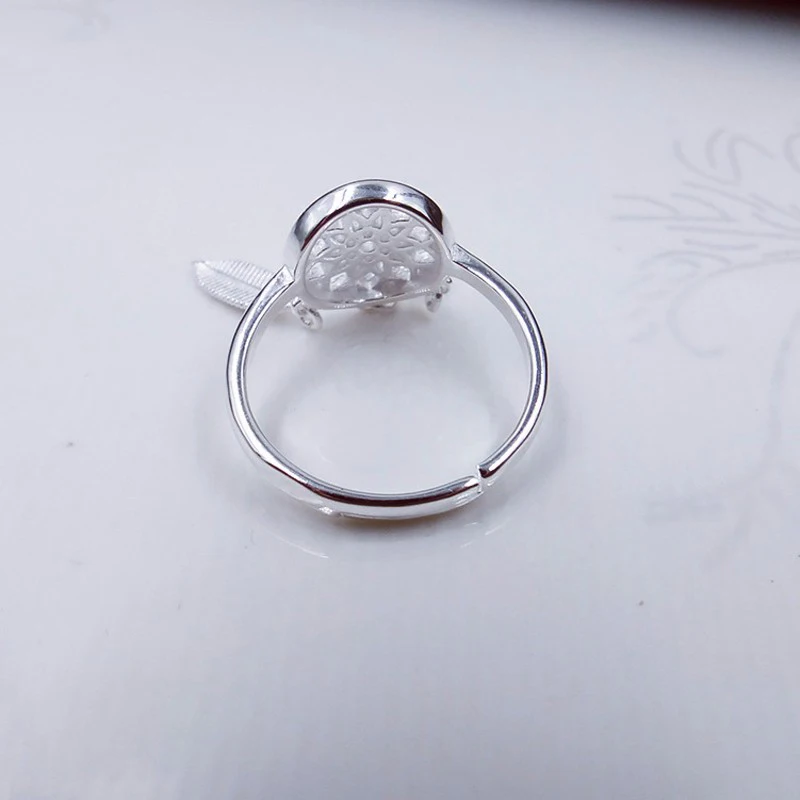 Стерлингового Серебра 925 Кольца Ловец Снов Перо Открытие Кольцо Женщины