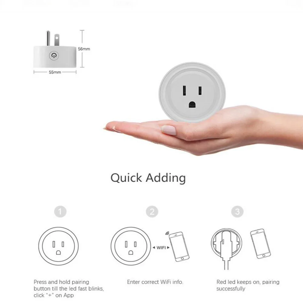 Штепсельная Вилка стандарта США настенная розетка Wifi адаптер таймер