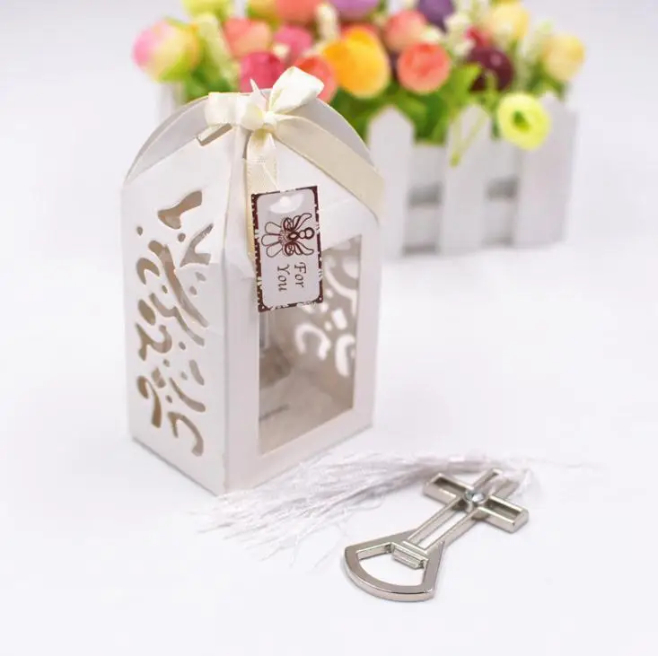 

200pcs/lot Free Shipping New arrival Cross bottle opener Wedding bridal Shower baptism Party Favor Gift SN410