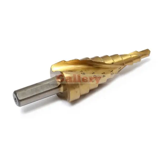 3 шт. спиральные ступенчатые сверла из быстрорежущей стали с рифленым