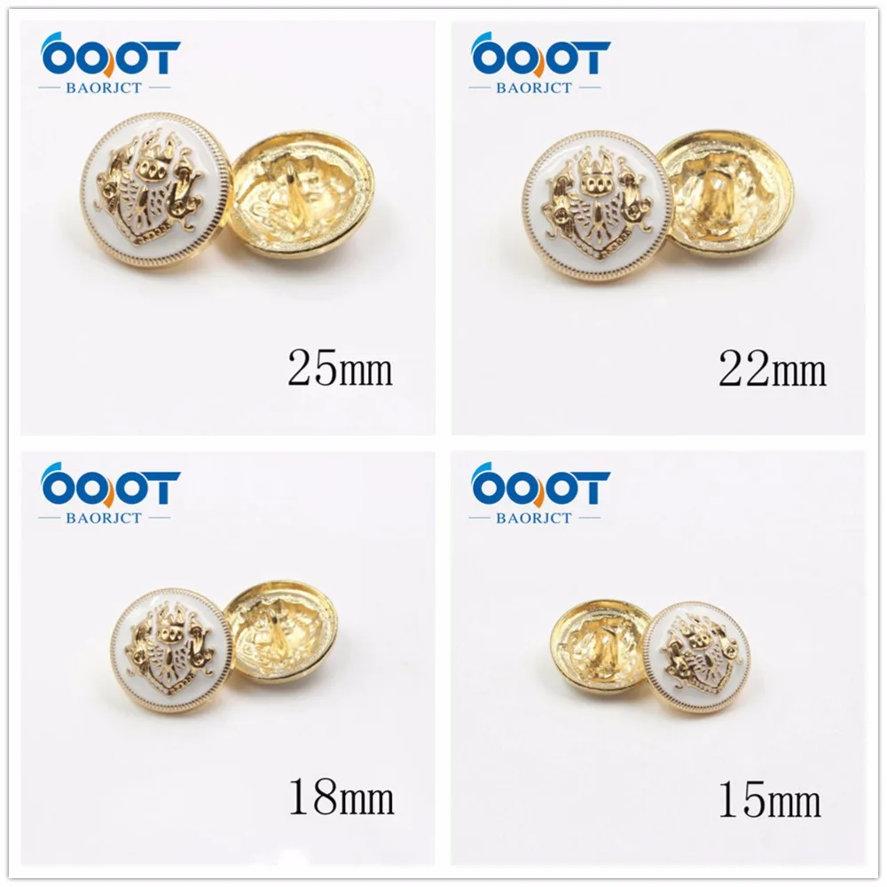 OOOT BAORJCT 179164, Модные металлические золотые пуговицы, аксессуары для одежды ручной работы, швейные пуговицы для одежды, 10 шт