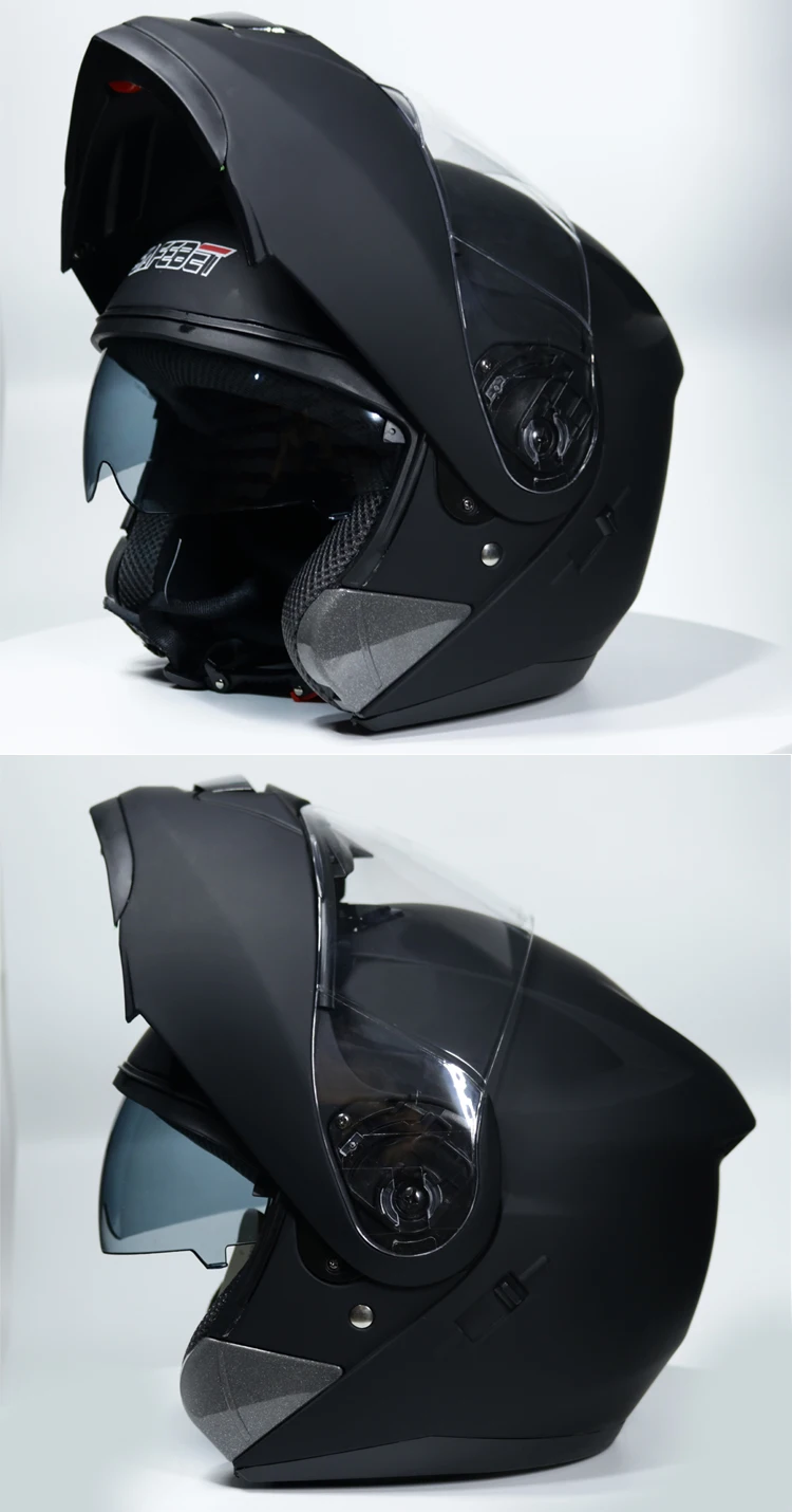 Безопасный откидной мотоциклетный шлем Capacete De Moto с внутренним солнцезащитным козырьком черный мотоциклетный гоночный внедорожный шлем мото шлем
