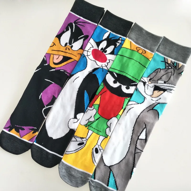 Носки с героями мультфильмов Модные мужские забавные носки милым уткой и