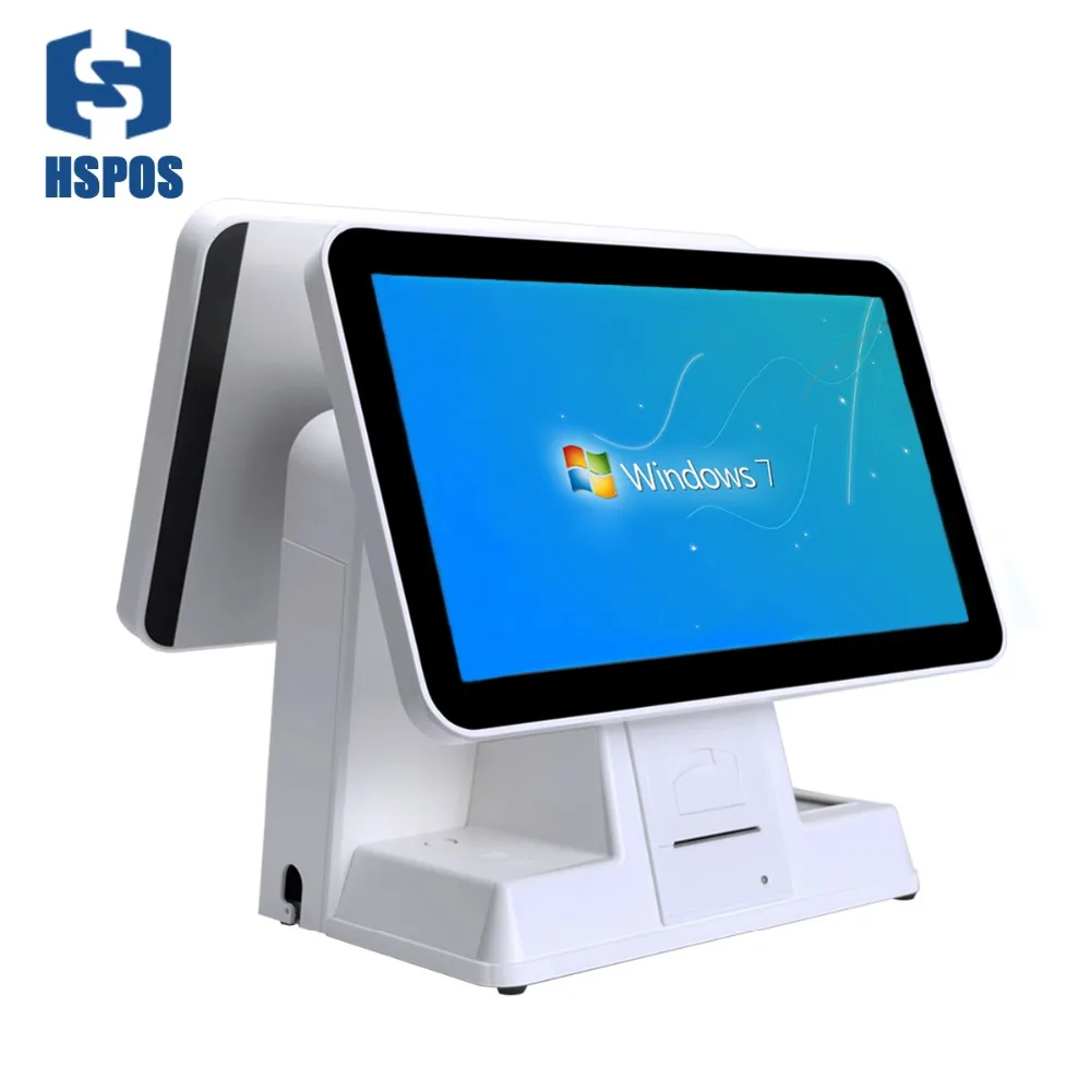 Hspos new dual 15inch display POS Cash Register HS-156D-H2 Built-in 58 thermal printer can use almost pos Software | Компьютеры и офис