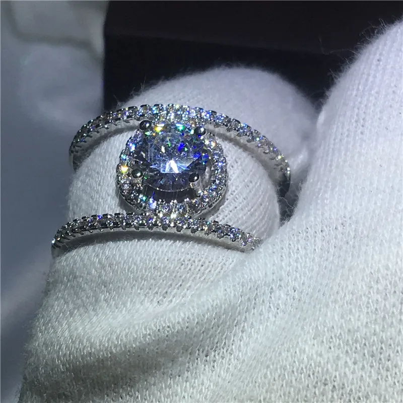 Женское Обручальное Кольцо H Style обручальное кольцо с фианитом AAAAA белое золото