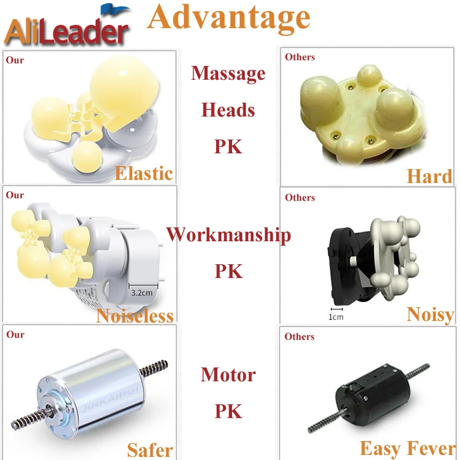 Alileader,, u-образный Электрический шиацу, массажер для спины, шеи, плеч, тела, инфракрасный 4D Массажер для разминания, Европейский штекер и плоская вилка