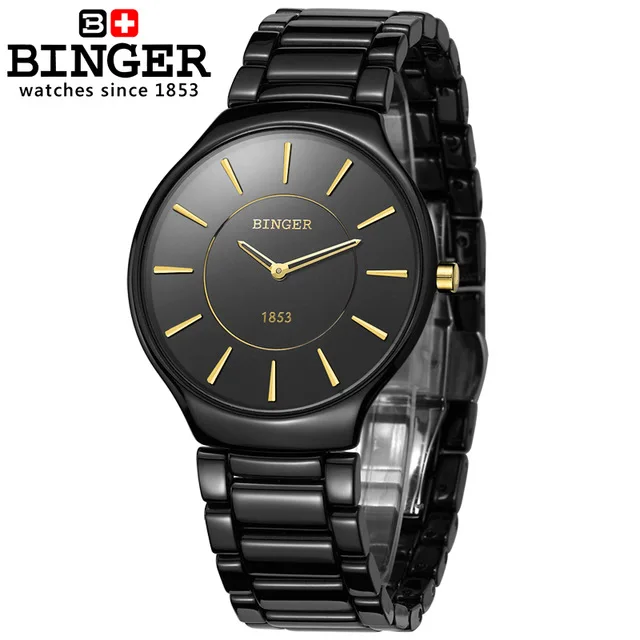 Men 38mm Switzerland BINGER роскошные женские часы бренд кристалл браслет моды женские наручные часы Relogio Feminino - Цвет: Men 38mm