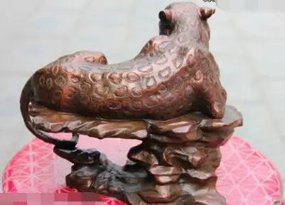 Chnese Feng shui Copper Bronze Animal Ferocious Leopard Panther Statue Sculpture | Дом и сад