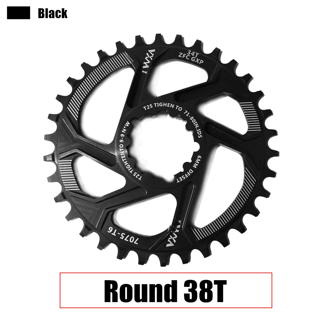 Black 38T Bicycle Chainring 30T 32T 34T 36T 38T Central Lock Narrow Wide Chainwheel For 170/175mm Crankset GXP XX1 X9 XO X01 CNC AL7075 - Цвет: Black 38T