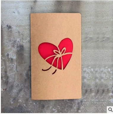 Love Bow 1 шт Любовь поздравительная открытка креативная ретро крафт-бумага Лазерная поздравительная открытка День благодарения открытка спасибо - Цвет: Love Bow