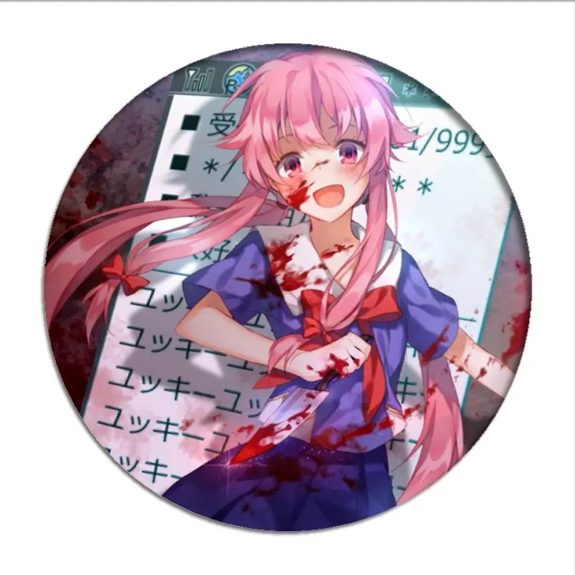Аниме Mirai Nikki с Юно гасай Значки для косплея брошь булавки значок Amano Yukiteru