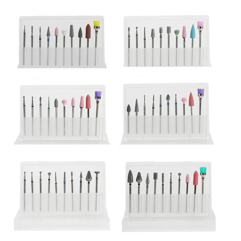 10 шт. набор сверл для ногтей пилочки электрическая машинка маникюра вращающаяся