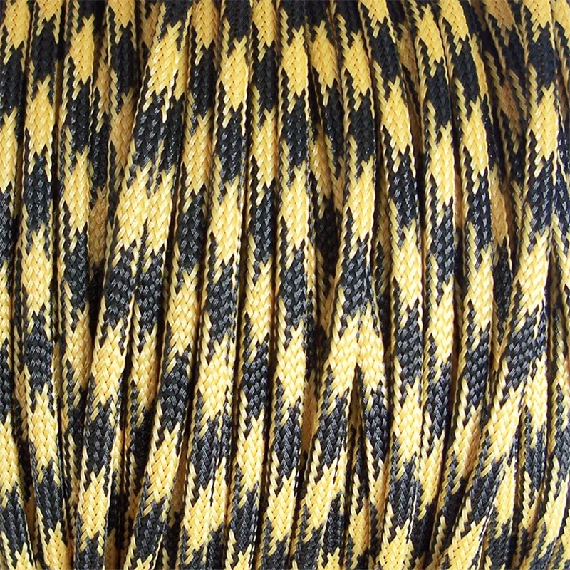 

1/10/100 Meters Black &Yellow High quality 4mm Braid PET Expandable Sleeving High Density Sheathing Plaited Cable Sleeves