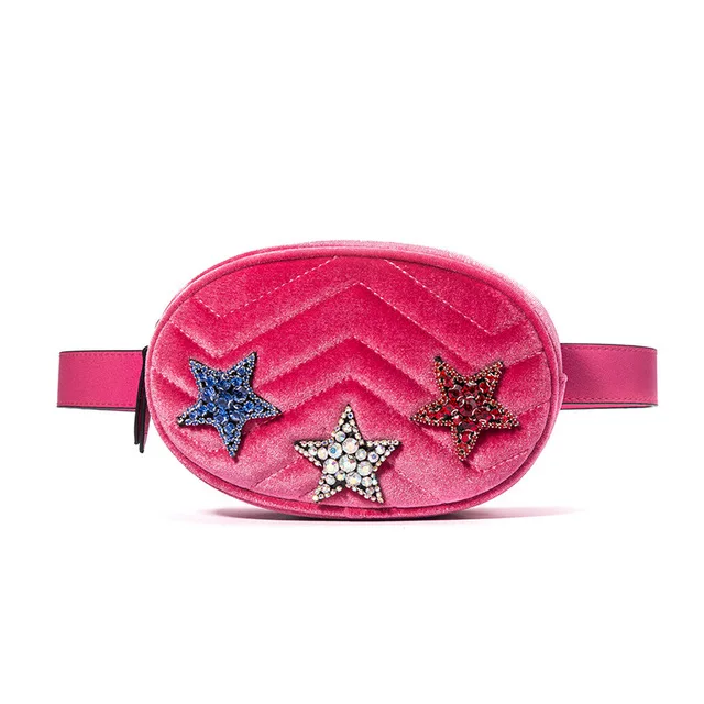 Velvet Rose Star XMESSUN Женская поясная сумка женская круглая поясная сумка Роскошная брендовая Новая модная дизайнерская качественная бархатная поясная сумка женская - Цвет: Velvet Rose Star