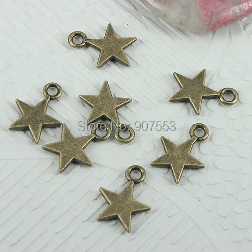 

110pcs antiqued bronze tone plain mini star design charms EF0780