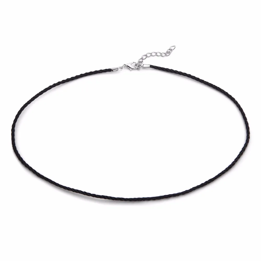 Простое универсальное ожерелье для мужчин и женщин плетеная Черная веревка