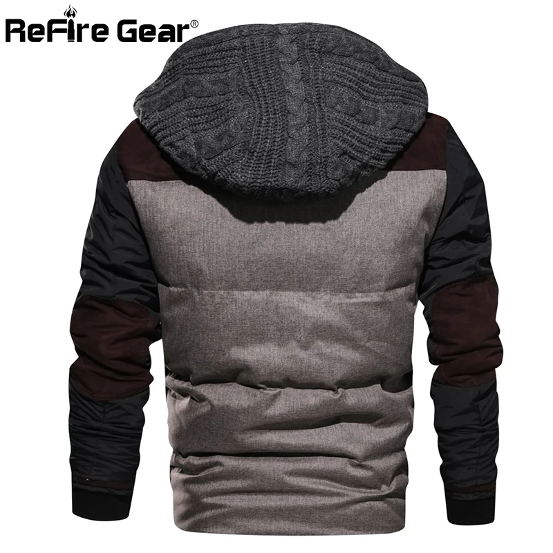 Refire gear зимняя куртка в Военном Стиле, Мужская теплая хлопковая парка, пальто, Повседневная Осенняя Теплая Флисовая трикотажная куртка с капюшоном, европейский размер