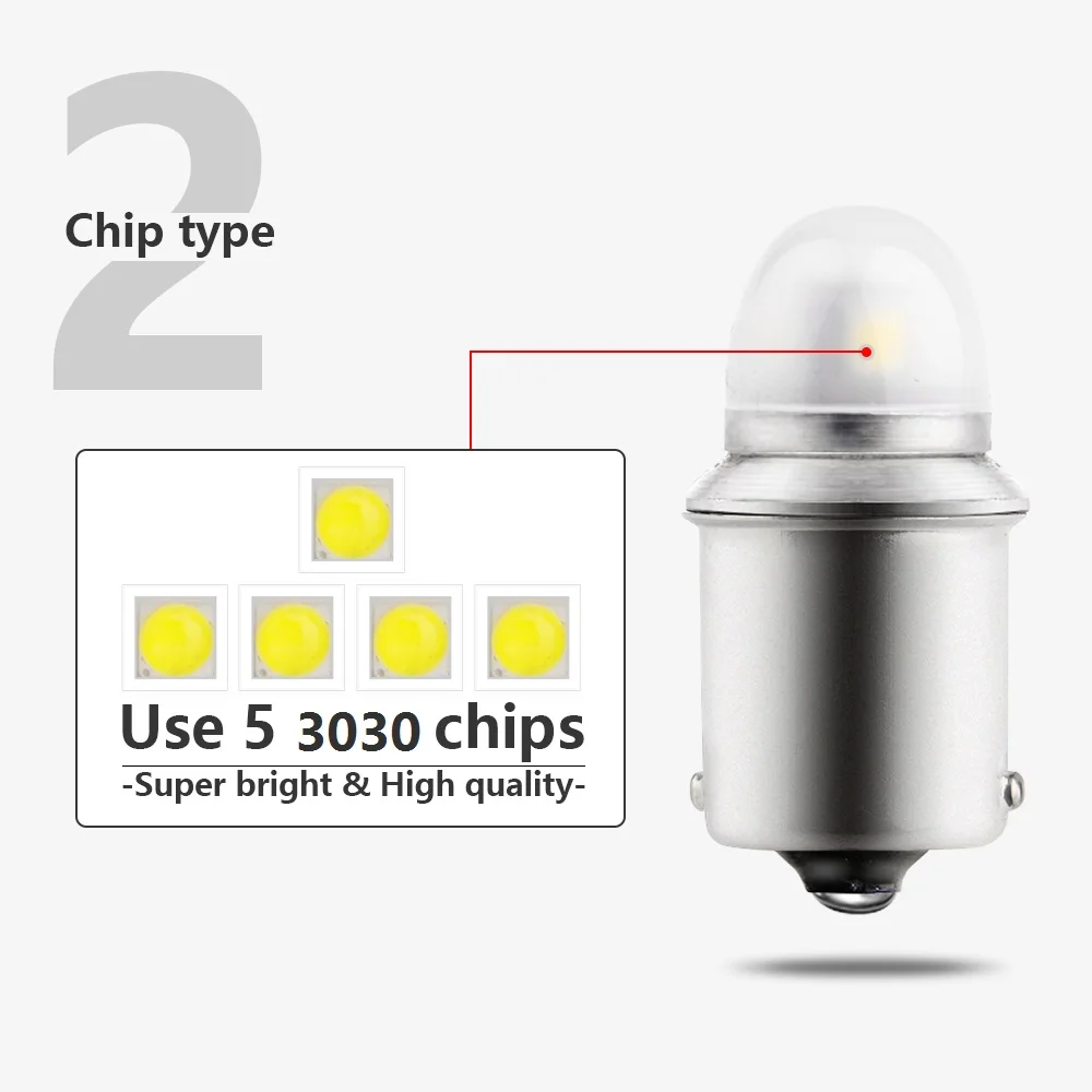 10 шт./лот 5SMD 3030 S25 1156 BA15S P21W BAU15S PY21W 1157 BAY15D DC 12V белые светодиодные лампы Задний
