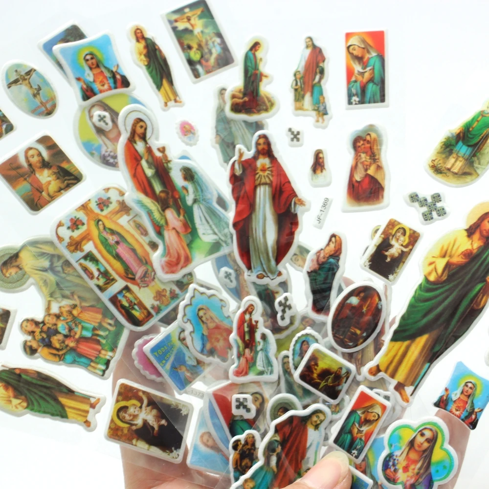 Наклейка с Иисусом 5 шт./лот высокое качество Христос Спаситель мультфильм 3D