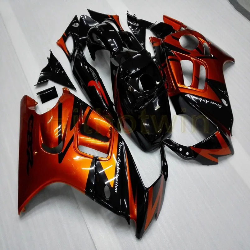 

Custom motorcycle Fairing for CBR600F3 1997-1998 orange black F3 97 98 body kit ABS Plastic motor panels+Screws