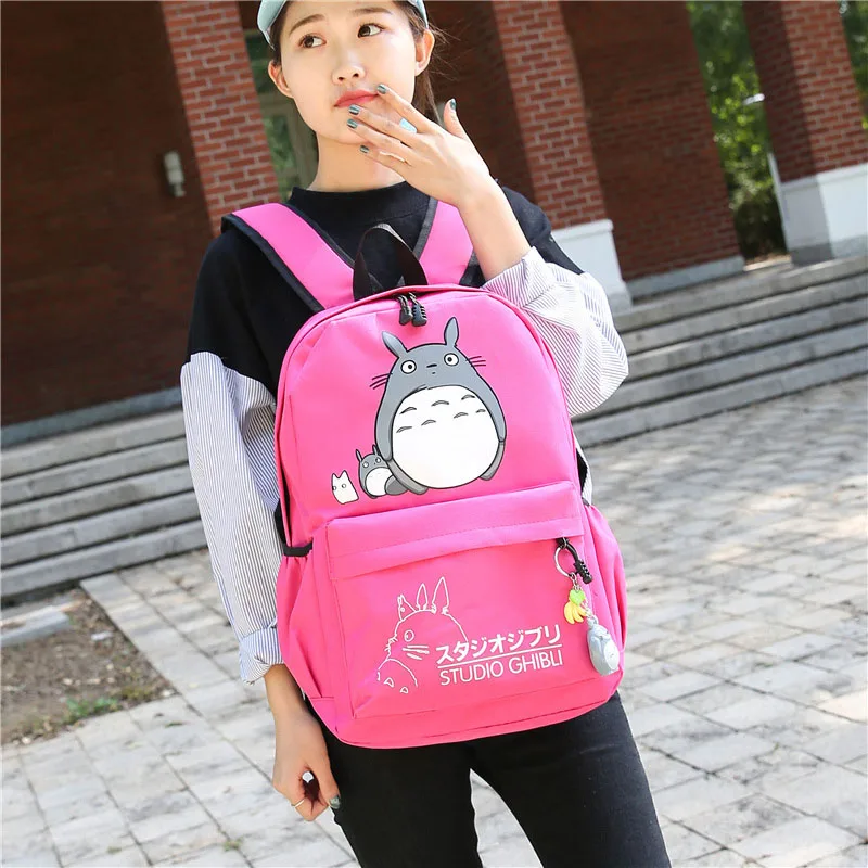 Totoro рюкзак для мужчин и женщин дорожный софтбэк Холщовый Рюкзак Mochila девочек