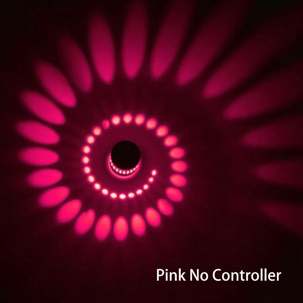 Pink no controller Светодиодный настенный светильник вихрь, настенный светильник для KTV бара, домашний современный светильник, 8 цветов, светящийся светильник, бра 3 Вт, AC85-265V, внутреннее украшение, IQ - Цвет абажура: Pink no controller