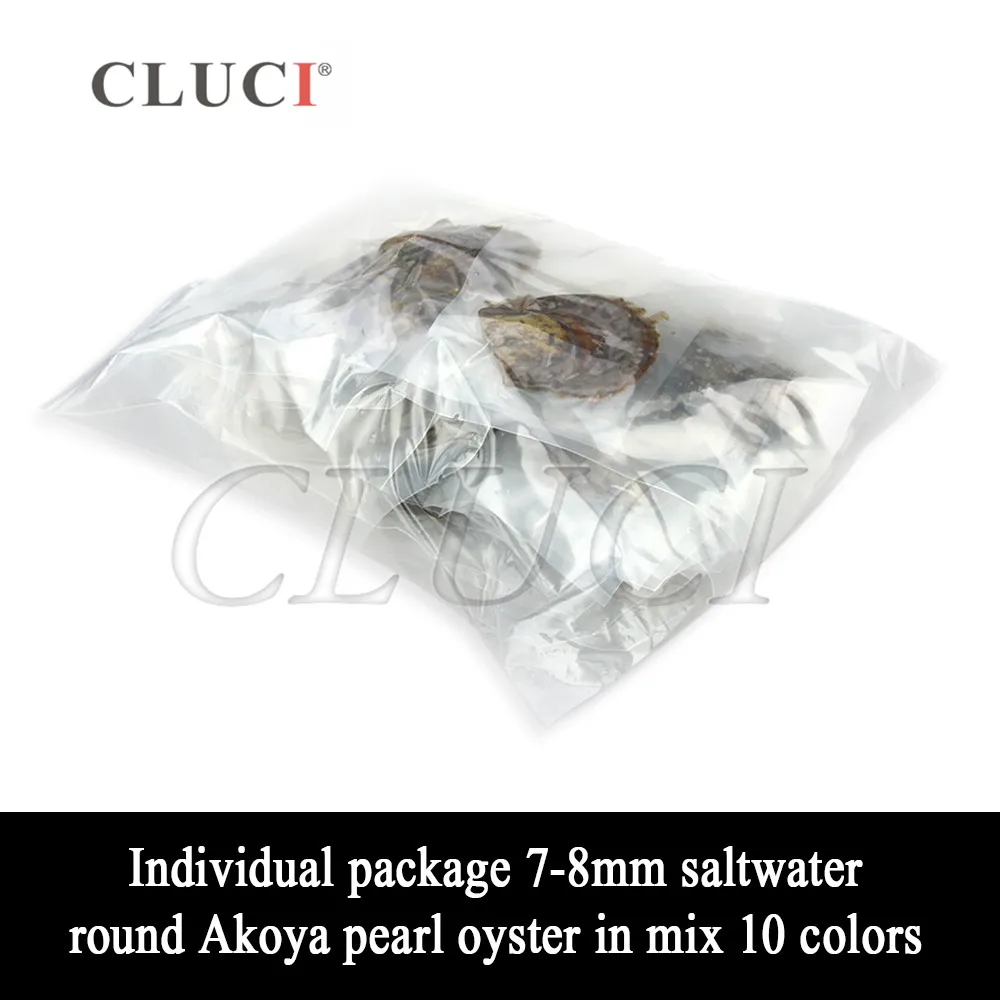 CLUCI 100 шт. 7 8 ММ Akoya Смешанные 10 цветов морской жемчуг устричное качество радужные