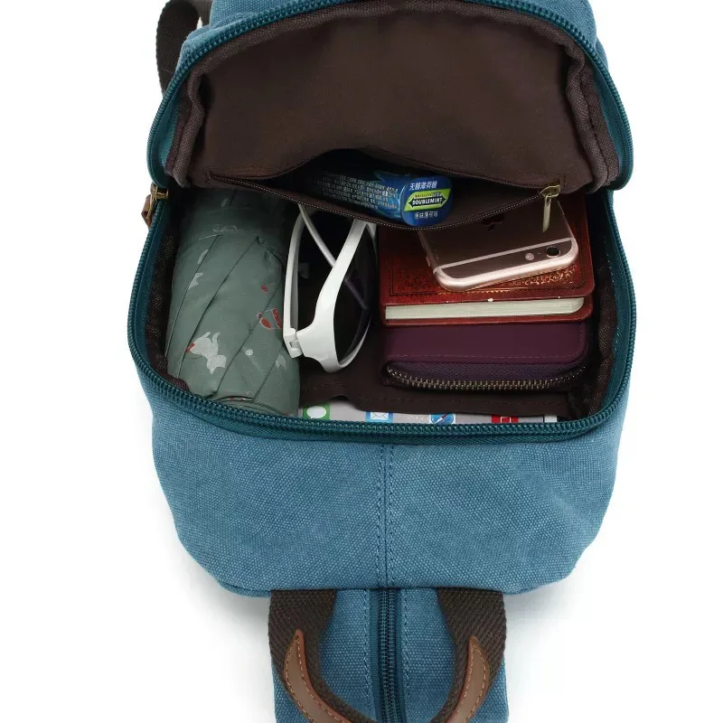 Холщовый ретро-рюкзак для женщин женская сумка на ремне с принтом повседневные