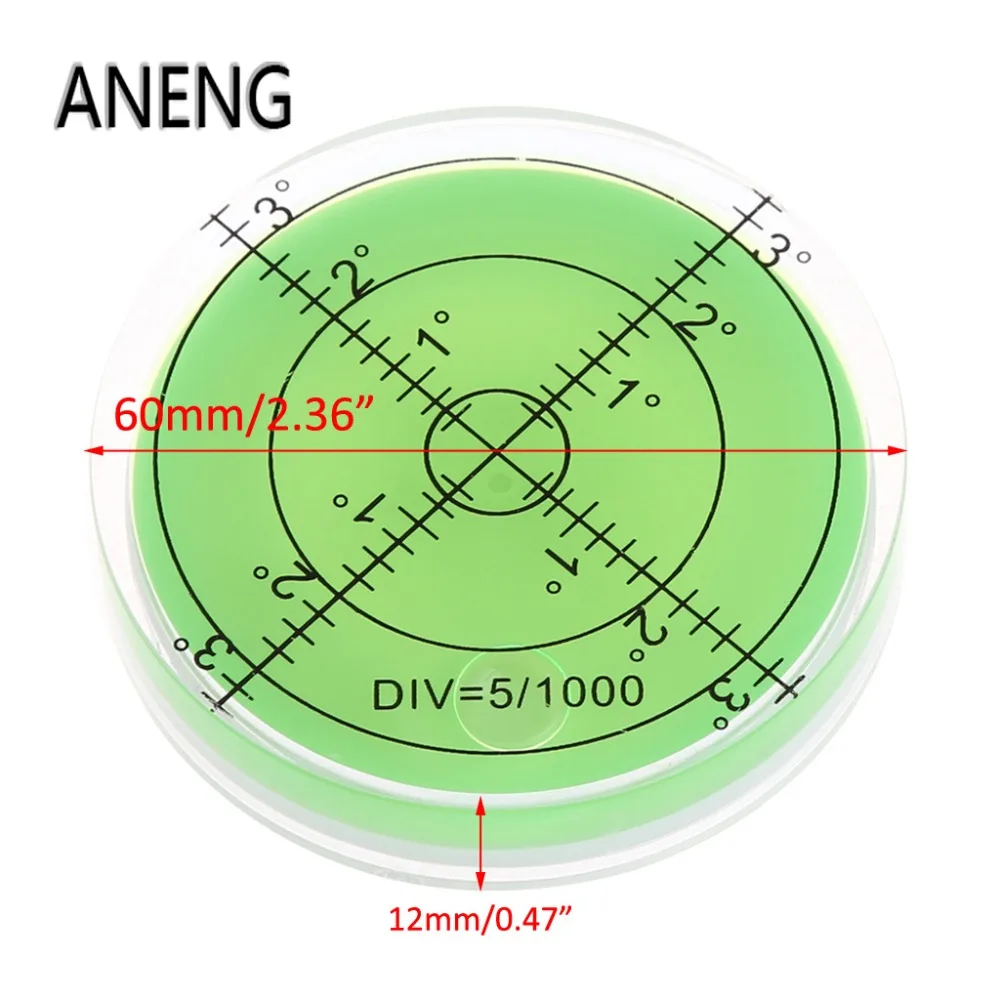 

ANENG 60mm Large Spirit Bubble Level Degree Mark Surface Circular Measuring Bulls Eyes