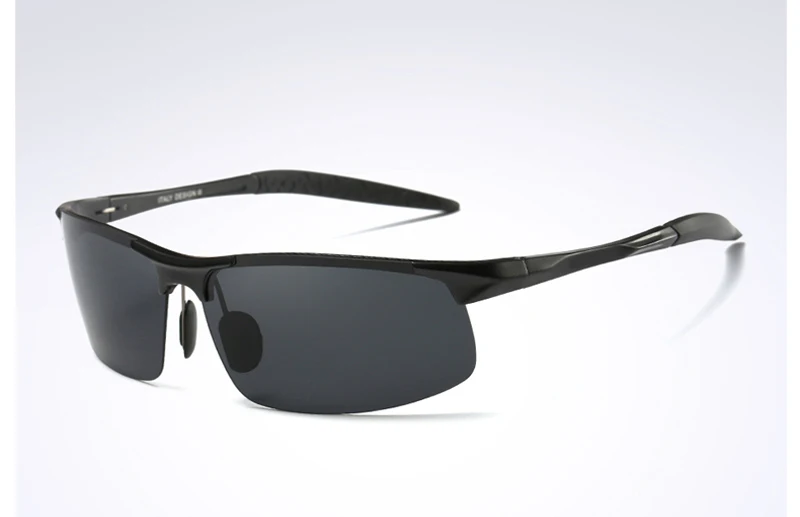 black gray Мужские солнцезащитные очки ELITERA из алюминиево-магниевого сплава с поляризованным покрытием, зеркальные солнцезащитные очки oculos, мужские очки, аксессуары для мужчин E8177 - Цвет линз: black gray