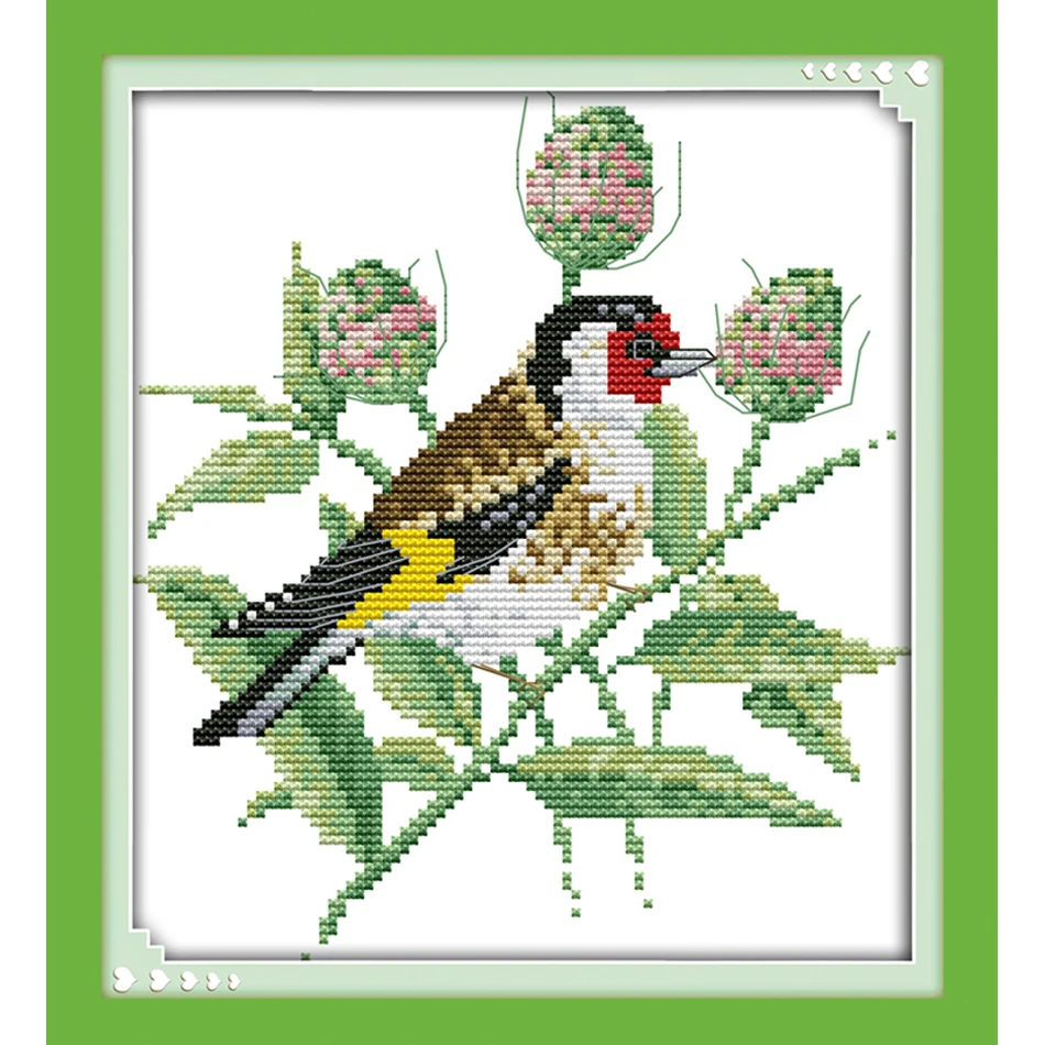 

Joy Sunday,Pretty bird,cross stitch embroidery set,printing cloth embroidery kit,cross stitch pattern,birds pattern embroidery