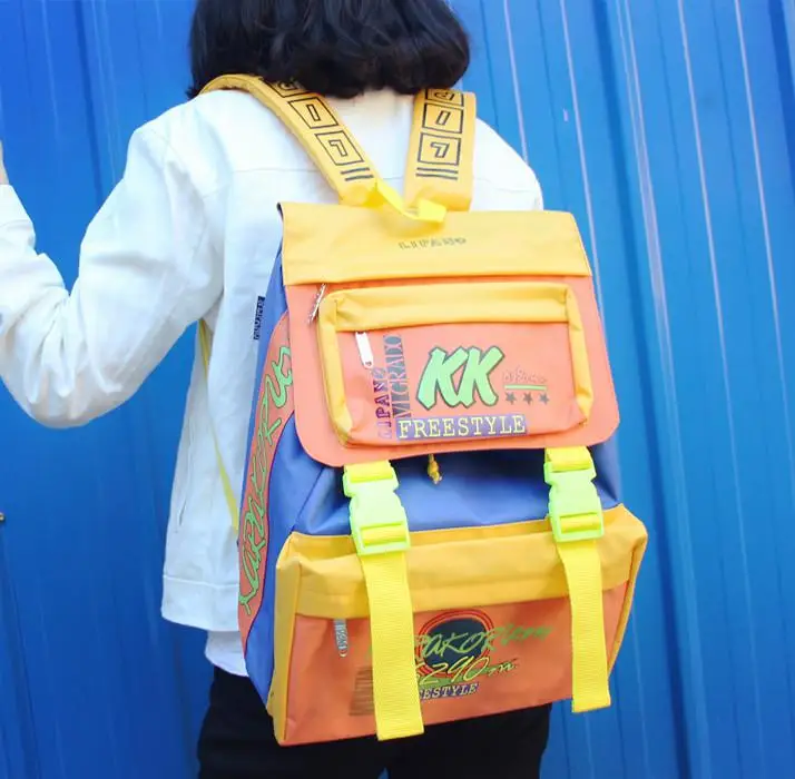 Mochilas Mujer, ретро нейлоновый мягкий рюкзак на молнии и застежке, рюкзак с принтом, рюкзаки для девочек подростков, Подростковый рюкзак - Цвет: Черный
