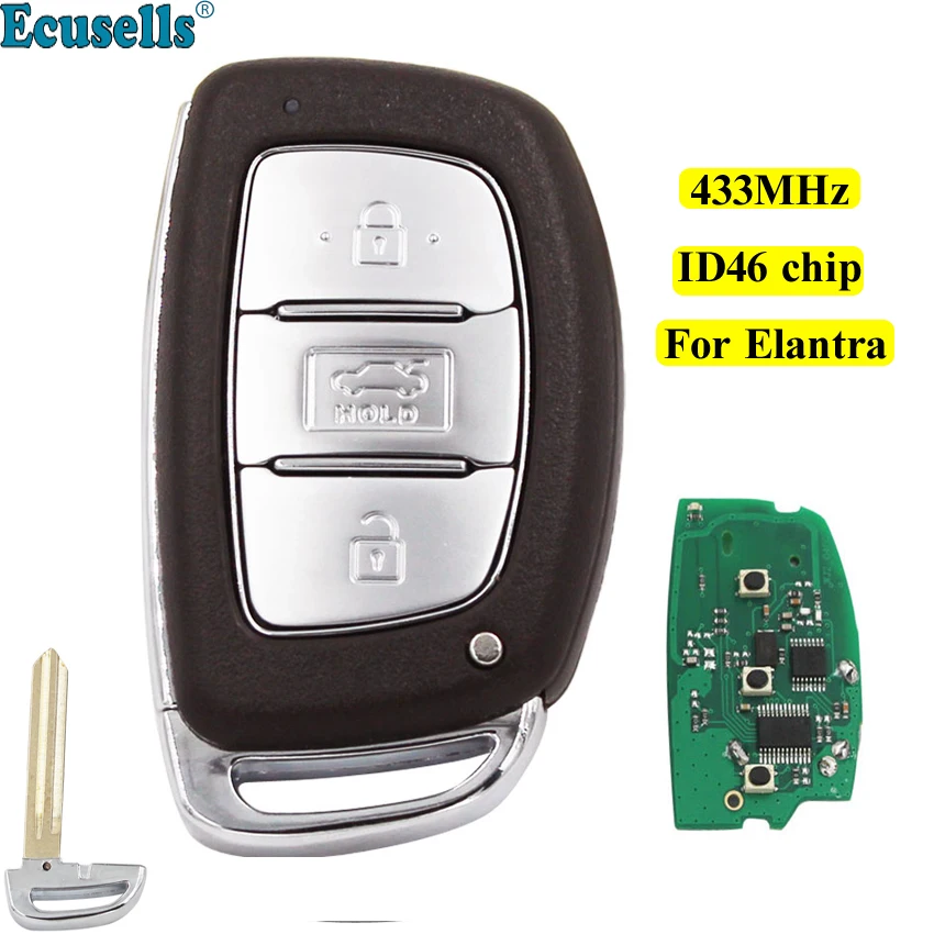 Новый 3 кнопки Smart kwyless дистанционный брелок 433 МГц 46 чип для Hyundai Elantra HYN14R uncut