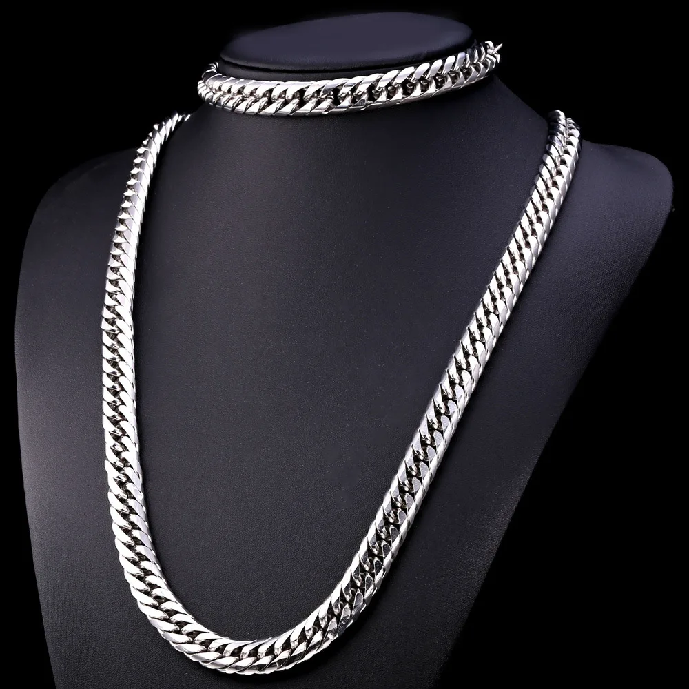 Американский Стиль для мужчин тяжелый Прохладный комплект ювелирных изделий 316L