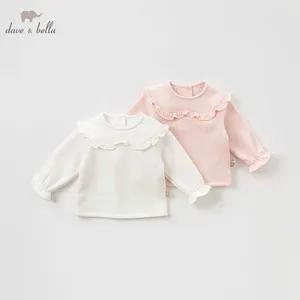 DBM8190, детская модная футболка в стиле Дейва Беллы на осень для маленьких девочек, топ для малышей, высококачественные детские футболки, милая одежда