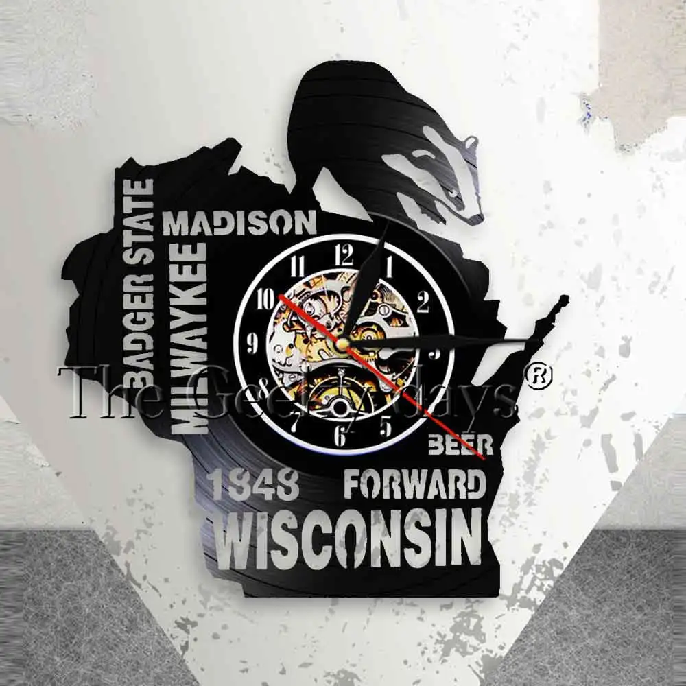 I love Wisconsin Badger State Beer настенные изображения стена часы Homesick Wall Art Milwaykee Madison