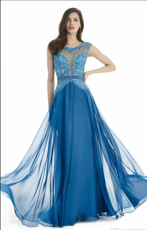 2017 Новый Стиль Двойной Ремни Совок Специальные Платья Случаю Синий Аппликация